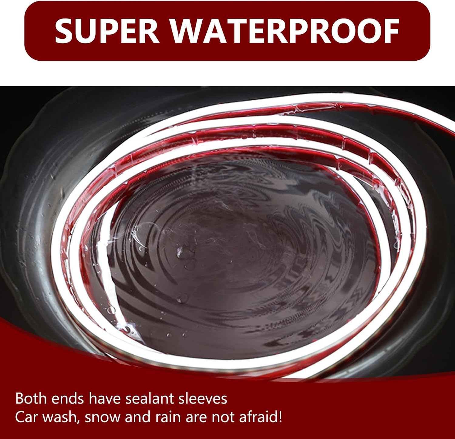 1 PC Car Hood Gap LED Light Bar, 70 Through-Start Scanning Cool Decorative Light Strips, Hidden Installation Waterproof Daytime Running Lights, Universal for Cars Exterior Lights (White)